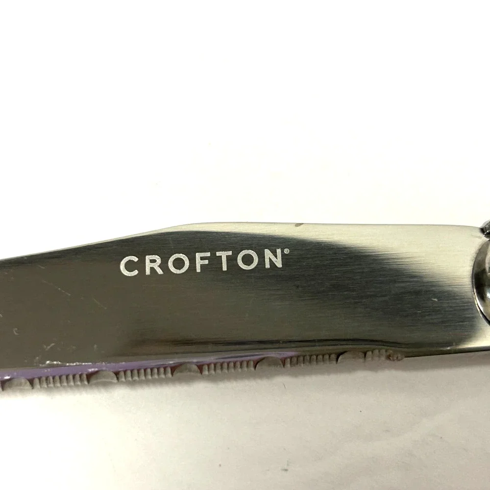 Vintage Crofton Black Marbled Bumble Bee Serrated Steel Steak Knives 9